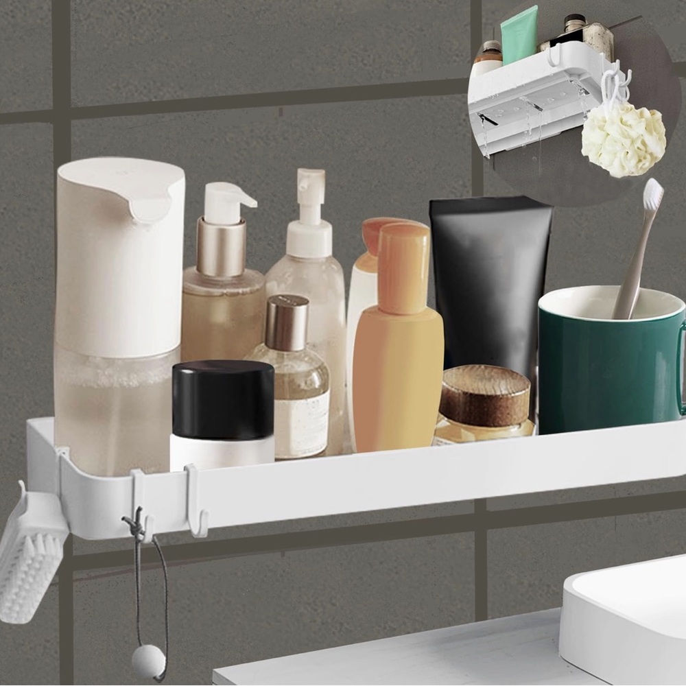 Large shower caddy shelf organizer bathroom kitchen self adhesive - Picture 1 of 7